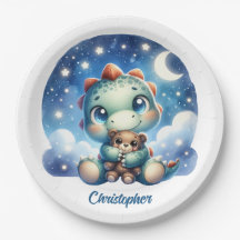 Vitmisk vattenfärg baby dino-krämbjörn