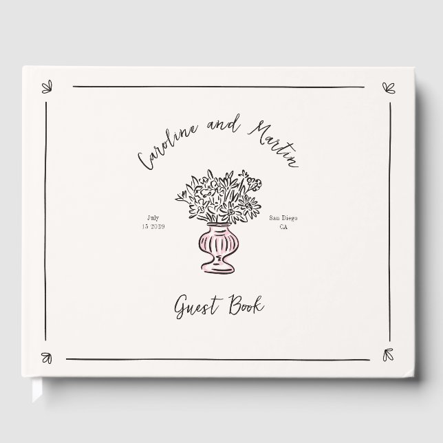 Vitmiska blommor, gästblommor från hand plockade b gästböcker (Framsida)