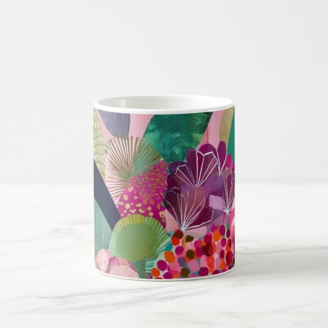 Vitmiska blommor kaffemugg (Center)