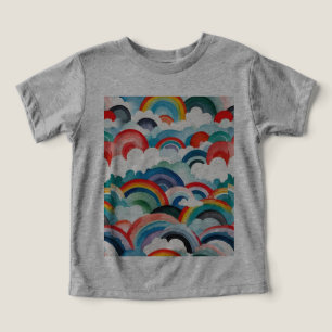 Vitmiska regnbågar och moln t shirt