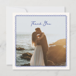 Vitmiskt, blått hand plockade bröllop-tackkort tack kort