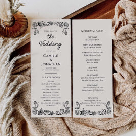 Vitmiskt botaniskt Bröllopsprogram Program