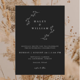 Vitmiskt botaniskt minimalistiskt skript, enkelt s inbjudningar