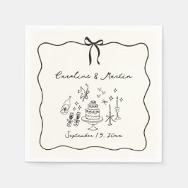 Vitmiskt, hand plockade bröllop blöjor pappersservett