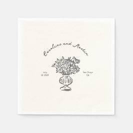 Vitmiskt, hand plockade bröllop blöjor pappersservett