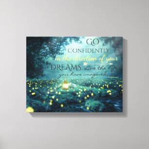 Vitmiskt inspirerande Dreams-citat Canvastryck