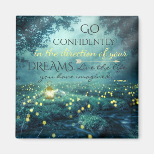 Vitmiskt inspirerande Dreams-citat Magnet