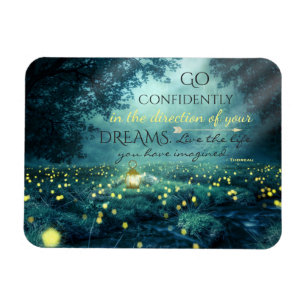 Vitmiskt inspirerande Dreams-citat Magnet