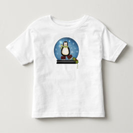 Vitmiskt isfär Skating Penguin Snowglobe T-shirt