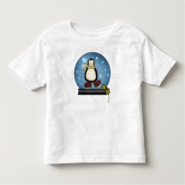 Vitmiskt isfär Skating Penguin Snowglobe Tee