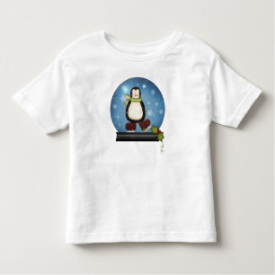 Vitmiskt isfär Skating Penguin Snowglobe Tee