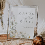 Vitmiskt ivorianskkort och gåvor av Wildbloms Poster<br><div class="desc">Det här Whimsical Wildbloms Meadow Ivory-kort och presenter poster är perfekt för din enkla, elegant boho bröllop. Den moderna ortodoxa grey som åtföljs av de minimalistiska vildblommorna med vattenfärg kommer att bidra till att ge liv åt din vision! Den här utformningen av blommor från söt guld, vidrör av grönt och...</div>