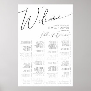 Vitmiskt minimalistiskt skript med alfabetiskt läg poster