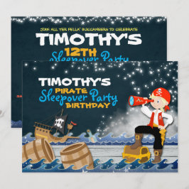 Vitmiskt Pirat viloläge över Födelsedagsfest Inbju Inbjudningar