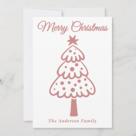 Vitmiskt Ro Hand plockade Julgran vid Guld Julkort