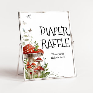 Vitmiskt svamp i Mushroom Fall Diaper Raffle Poster