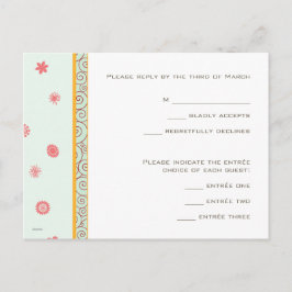 Vitmiskt svarskort inbjudan vykort