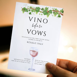 Vitmiskt vaccin före Möhippan Vows Vin Inbjudningar