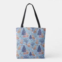 Vitmiskt vinter Fox Tote Bag - Cute Festive
