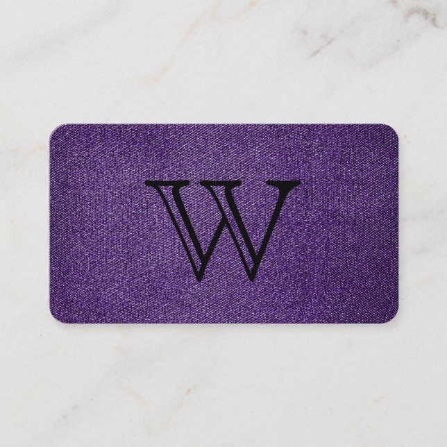 Vitmonogram för serietyp | Lila Fabric Struktur Visitkort (Framsida)