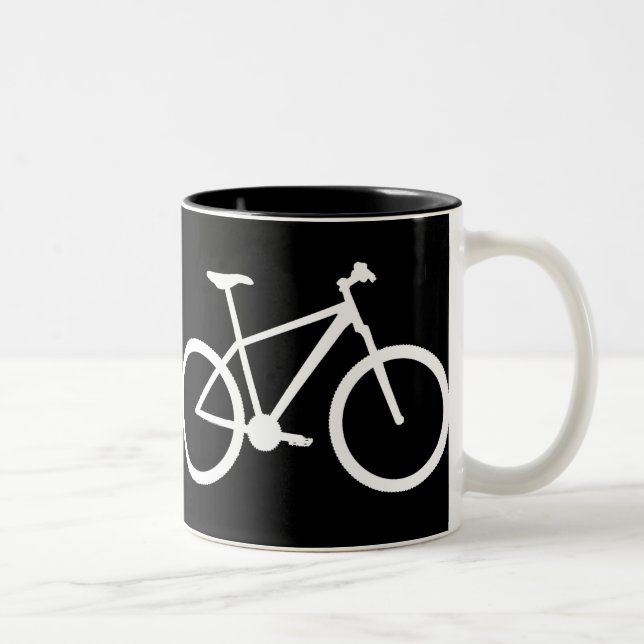 Vitmountainbike på den svart mug.en Två-Tonad mugg (Höger)