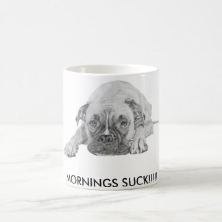Vitmugg med boxarehundbilden kaffemugg