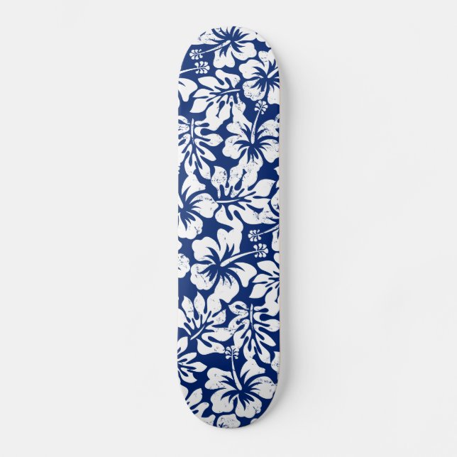 Vitnäbbad hibiscus mini skateboard bräda 18,5 cm (Framsida)