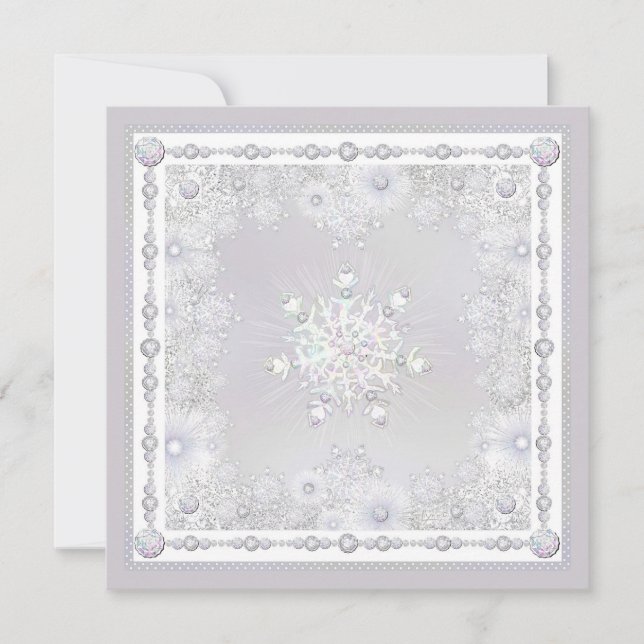 Vitnowflake Inbjudningar (Framsida)