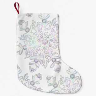 Vitnowflake Liten Julstrumpa