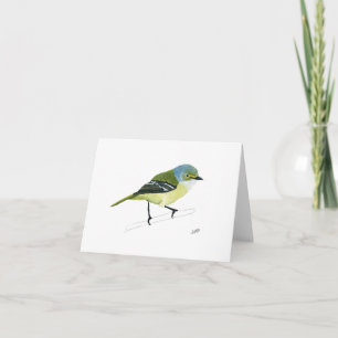 Vitögd vireo anteckningskort