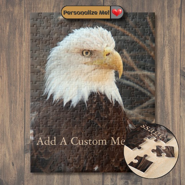 Vitörad Havsörn närbild Pussel (Bald Eagle Closeup Jigsaw Puzzle)