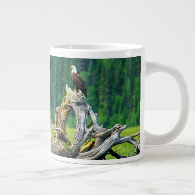 Vitörad Havsörn Sittande På Gren Jumbo Mugg (Höger)