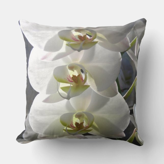 VitOrchidblommor Kudde (Framsida)