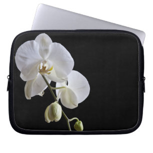 VitOrchids på den svart laptop sleeve