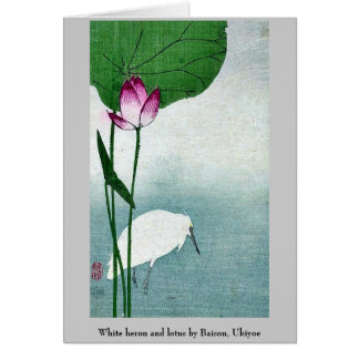 Vitöron och lotus av Baison, Ukiyoe OBS Kort