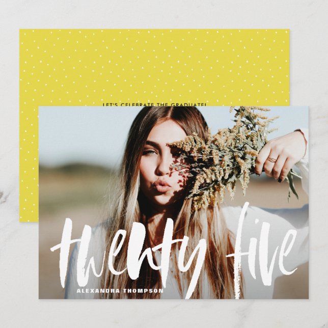 Vitpenseltypografi Studenten-inbjudan II Inbjudningar (Fram/baksida)