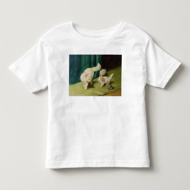 Vitperserkatt med två kattungar tee shirt (Framsida)