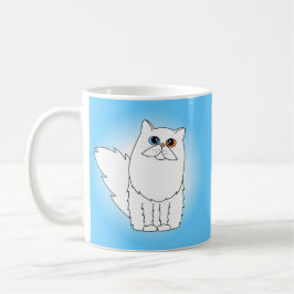 Vitperserkatt med udda ögon kaffemugg