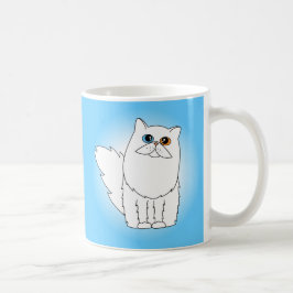 Vitperserkatt med udda ögon kaffemugg