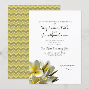 Vitplumeria Hawaiian Flowers Bröllopsinbjudan Inbjudningar