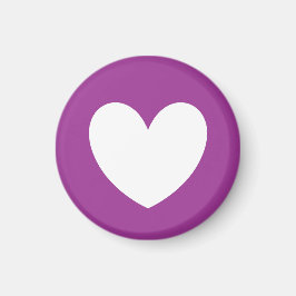 Vitpoka-hjärtan på lila magnet