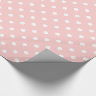 Vitpolka dots på babyrosor presentpapper
