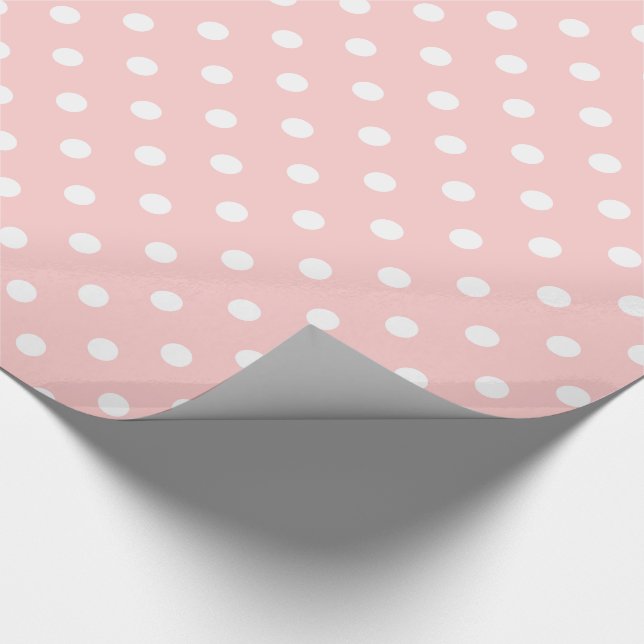 Vitpolka dots på babyrosor presentpapper (Hörn)