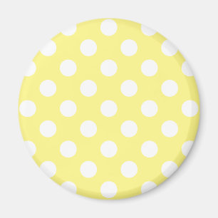 Vitpolka dots på citronen - gult magnet