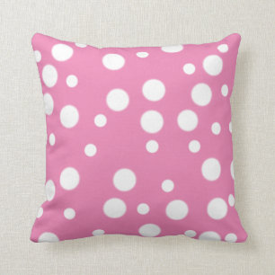 Vitpolka dots på den rosa reversiblen kudder kudde