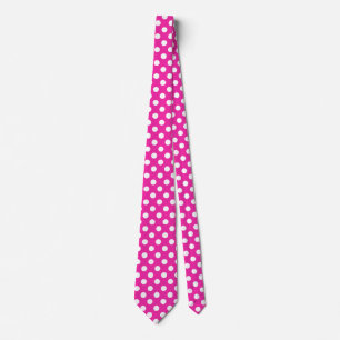 Vitpolka dots på fuchsia slips