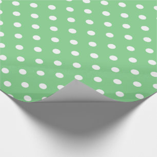 Vitpolka dots på havsgrönt presentpapper
