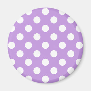 Vitpolka dots på lila magnet