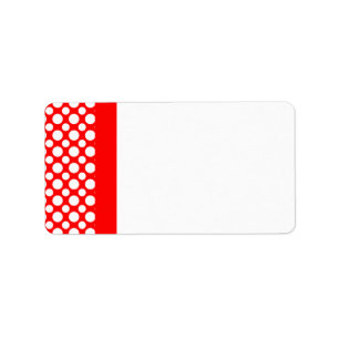 Vitpolka dots på röd adressetikett