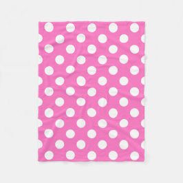 Vitpolka dots på rosor fleecefilt